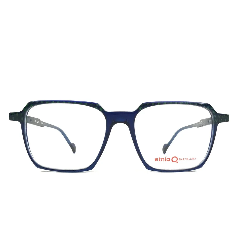 Etnia Barcelona Eyeglasses Frames IBO DBBL Dark Blue Green Speckled 52-16-145